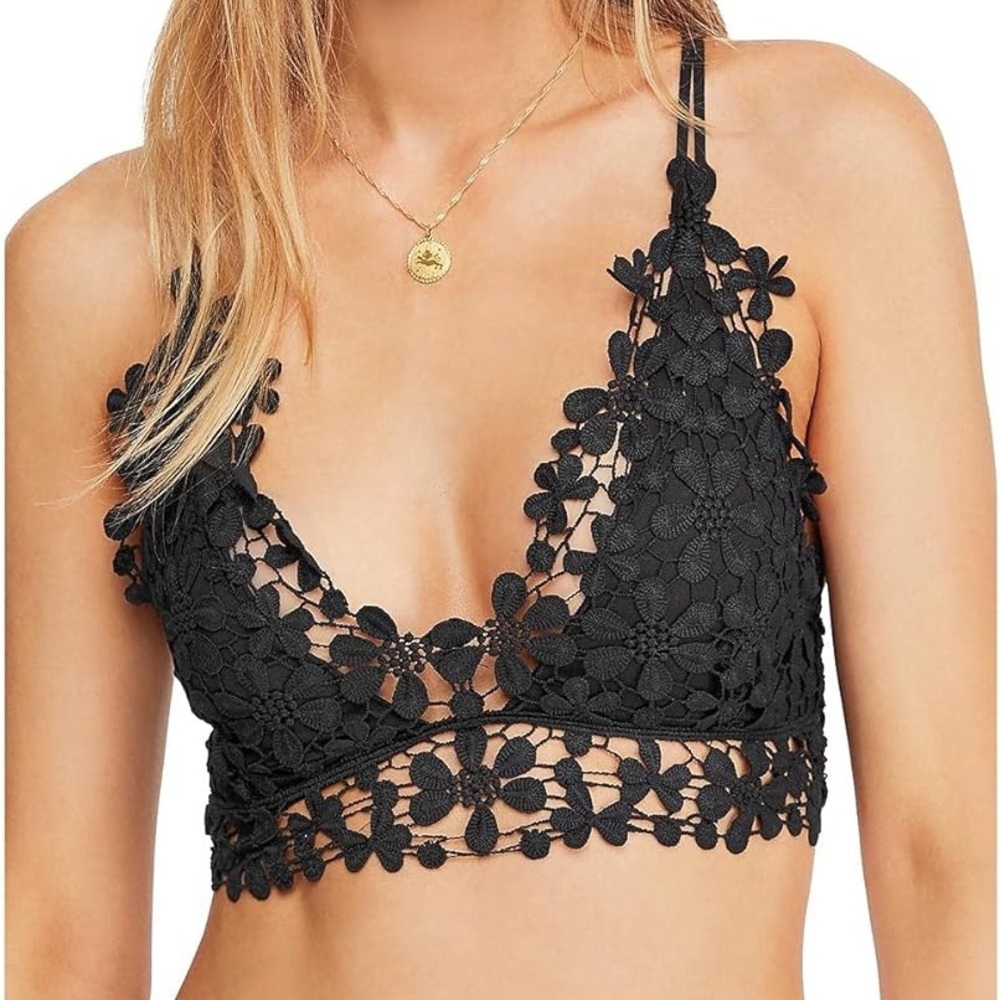 Free People Intimates Miss Dazie Bralette Black size M